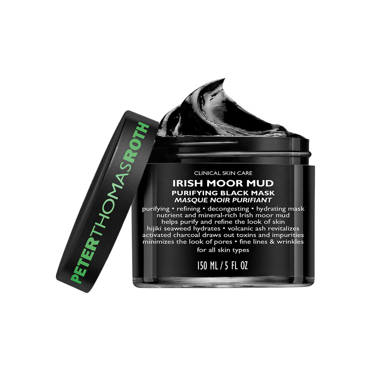 Irish Moor Mud Purifying Black Mask - Deep Cleansing & Detoxifying Facial Treatment for Acne & Blackheads - Perfect for Spa Nights & Self-Care Routines