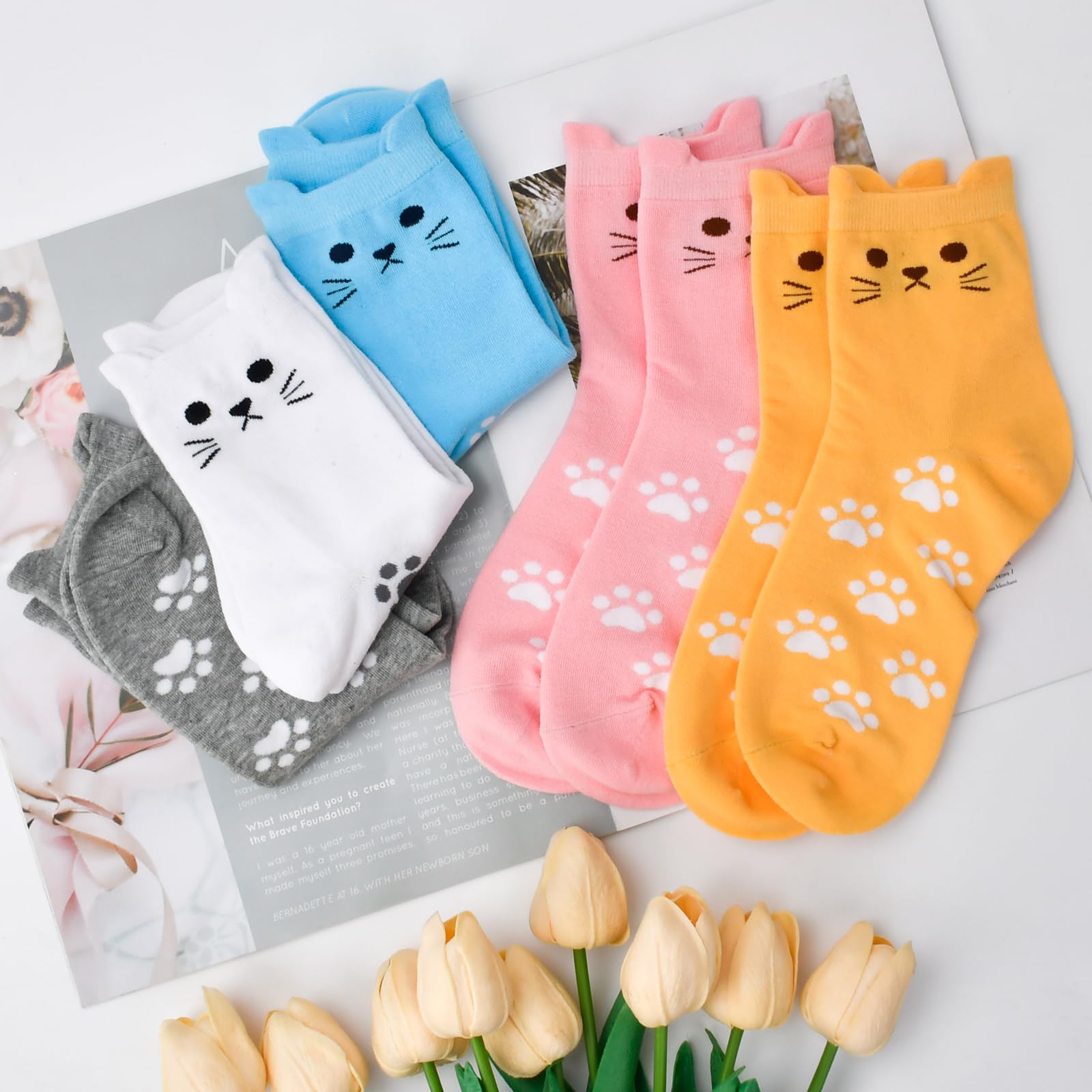**Best Mother's Day & Birthday Gifts for Mom, Women & Teen Girls - Cute Cat Socks - Christmas Stocking Stuffers for Her - Perfect for Holidays, Casual Wear & Cozy Home Relaxation**