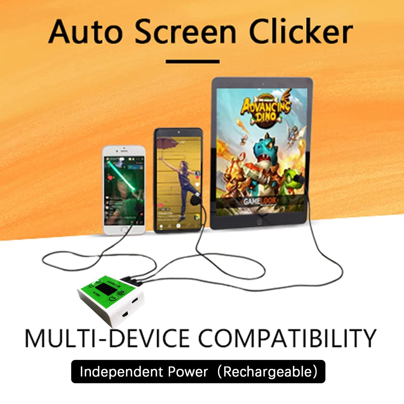 Adjustable Speed Auto Clicker for iPhone, iPad, Android - Multi-Port Physical Click Device with Independent Controls | Perfect for Mobile Games, Reward Apps & Screen Tapping Tasks (D5 Model)