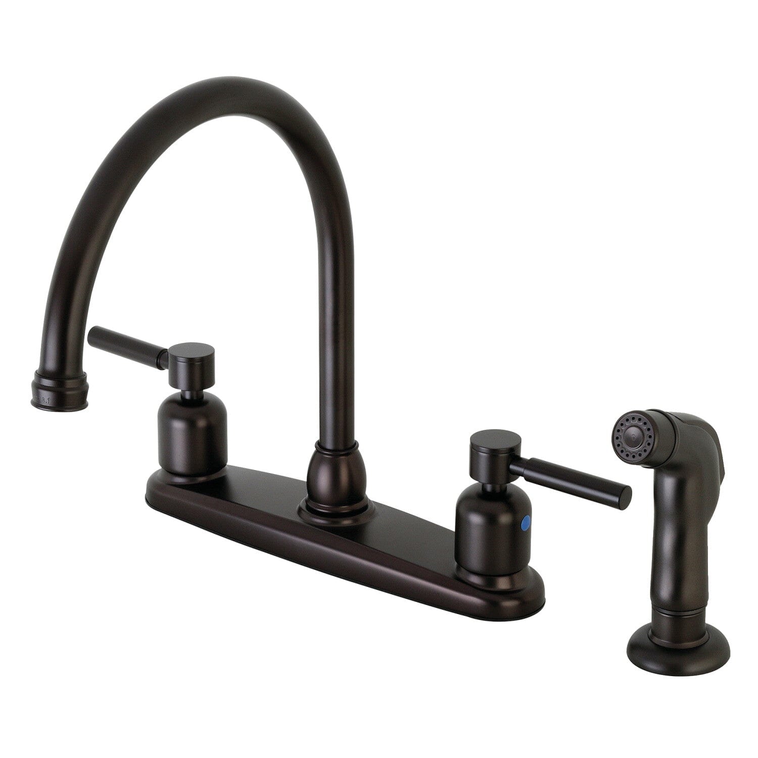 Concord Two Handle 4 Hole 8 Inch Centerset Kitchen Faucet with Side Sprayer - Perfect for Modern Home Kitchen Sinks, Dishwashing & Food Prep