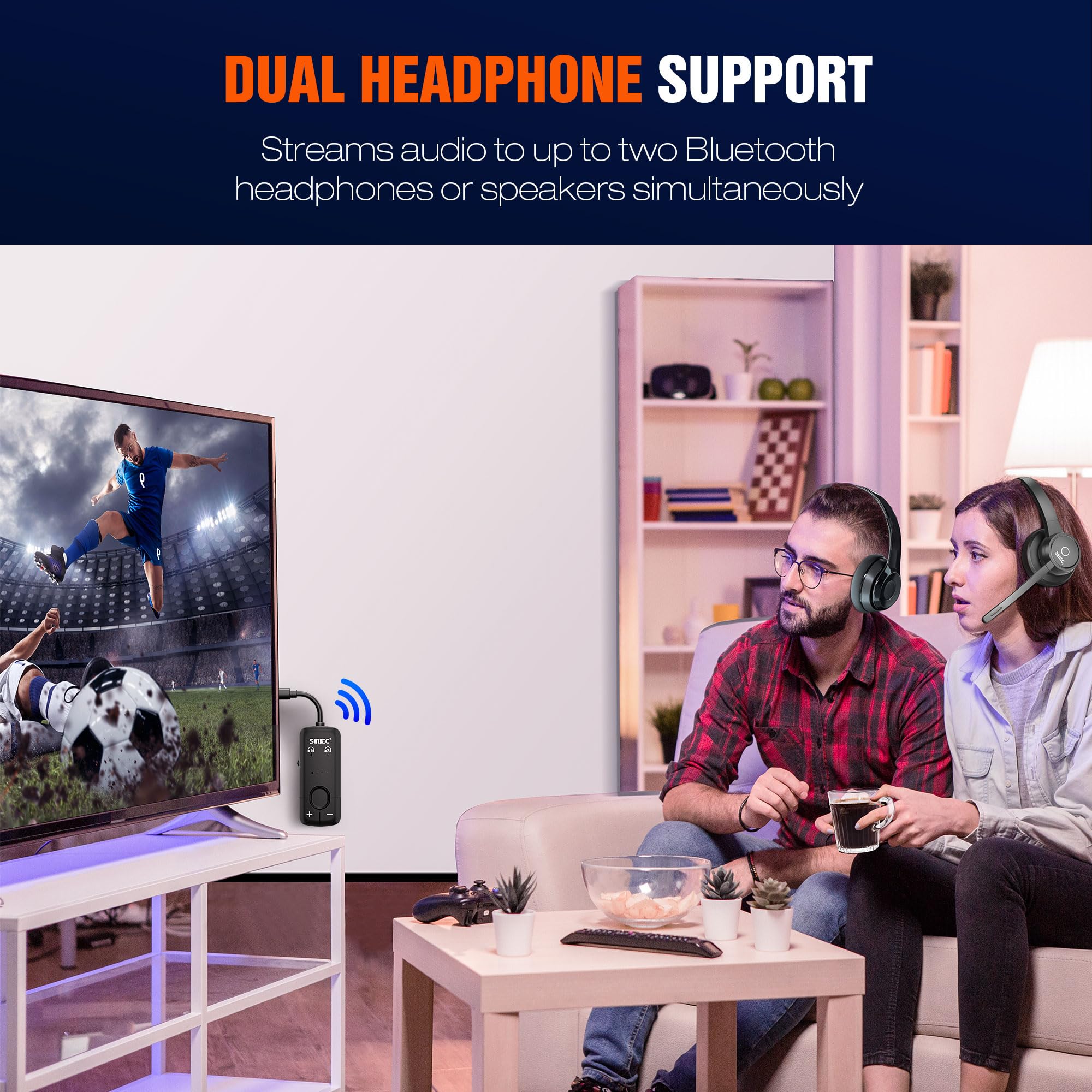 2025 Upgraded Premium Airplane Bluetooth 5.3 Adapter - Wireless Headphone Transmitter for Air Travel, Supports Dual AirPods & 3.5mm AUX - Perfect for Airlines, Gym, Tablets, TV & Travel Accessories