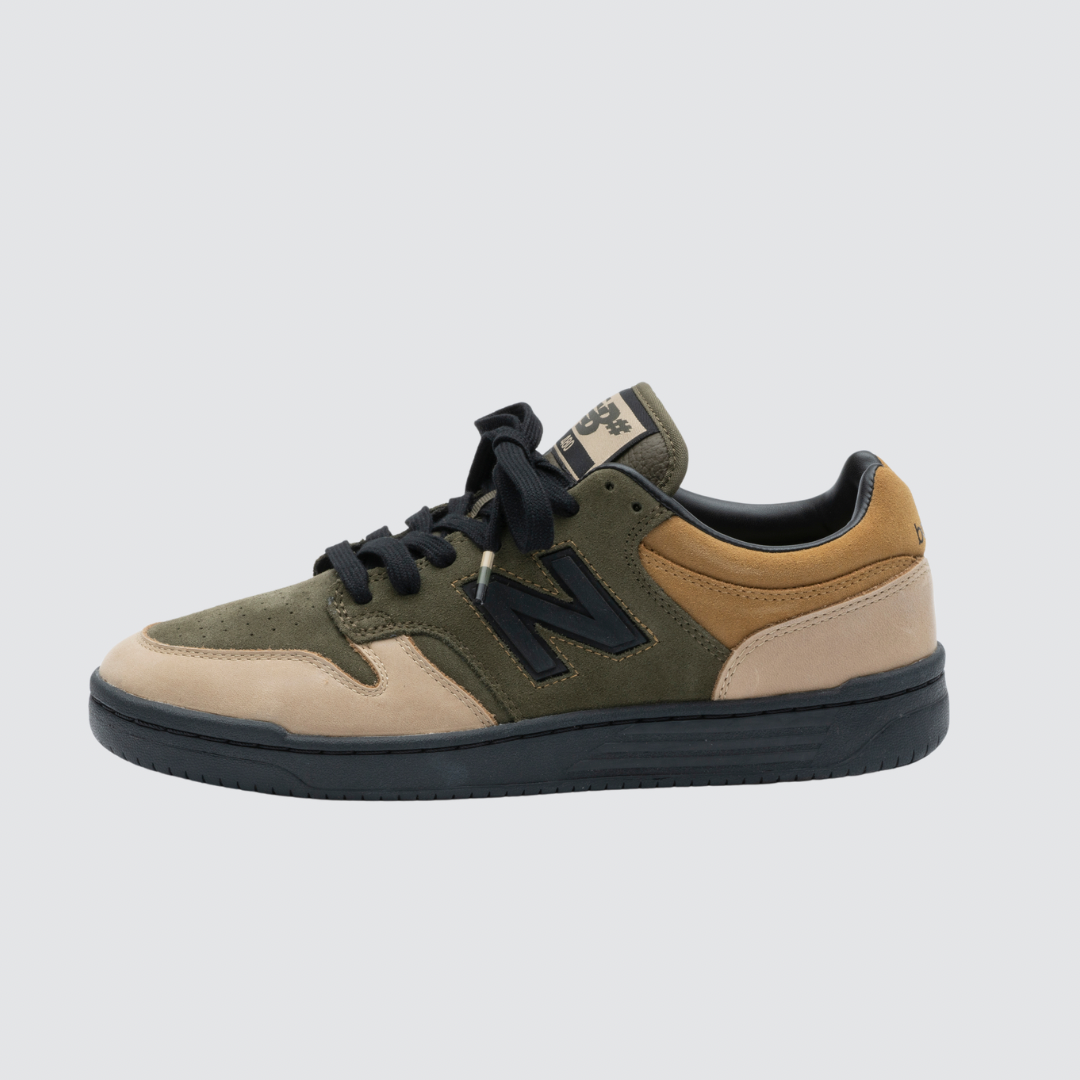 8FIVE2 x New Balance Numeric 480 Skate Shoes [NB480EFT] - Olive/Brown - Durable & Comfortable for Skateboarding & Streetwear Fashion
