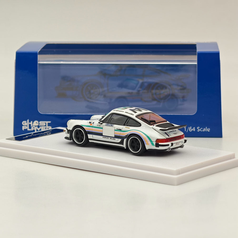 1/64 Scale Ghost Player Porsche 930 Singer Turbo Study - White Classic Sports Car Model for Collectors & Die-Cast Enthusiasts | Perfect for Display, Racing Dioramas & Gift Giving