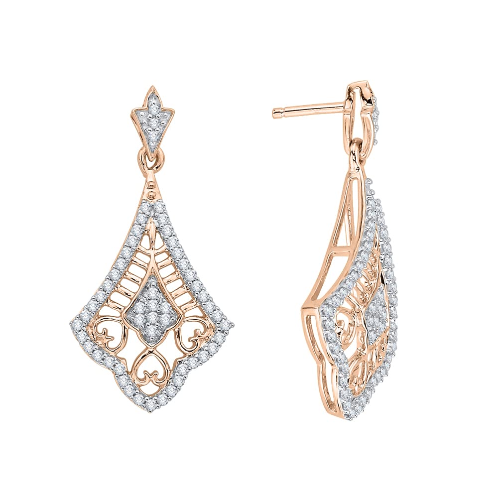 KATARINA Diamond Dangle Earrings 3/8 CTTW G-H I2-I3 in 14K Gold or Sterling Silver - Elegant Drop Earrings for Women, Perfect for Weddings, Parties & Date Nights