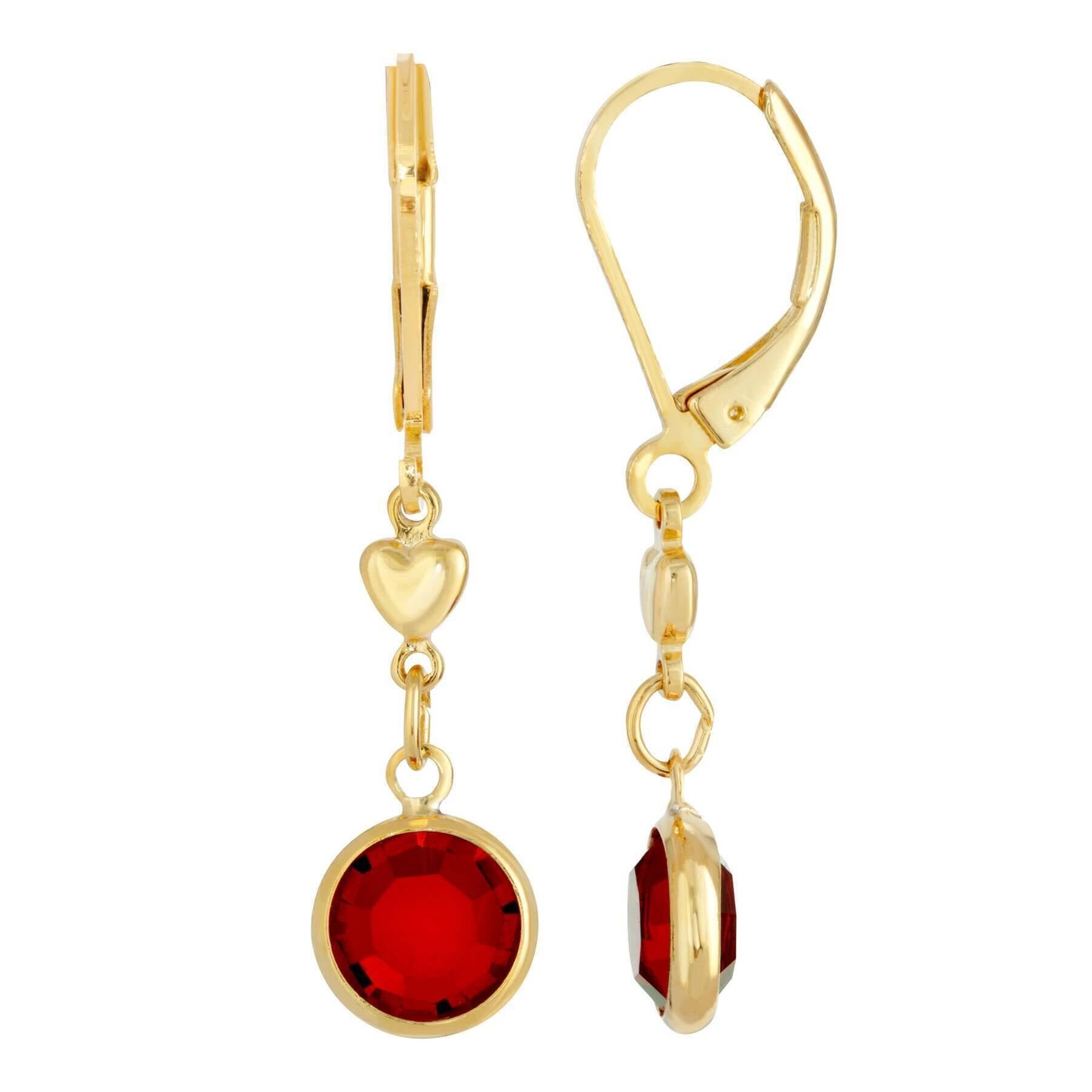 1928 Jewelry Channel Crystal Heart Drop Earrings - Vintage Inspired Dangle Earrings for Women - Perfect for Weddings, Parties & Special Occasions