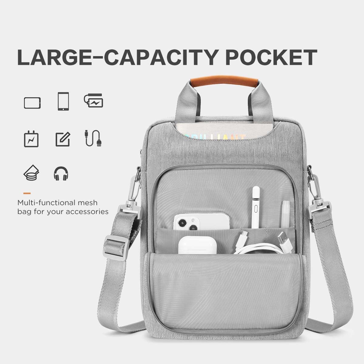 NIDOO 13 Inch Laptop Shoulder Bag for MacBook Pro M2 M1, MacBook Air M2, iPad Pro, Surface Pro X 8 & More - Slim Vertical Laptop Sleeve Case for Business Travel, Work Commute & College Students