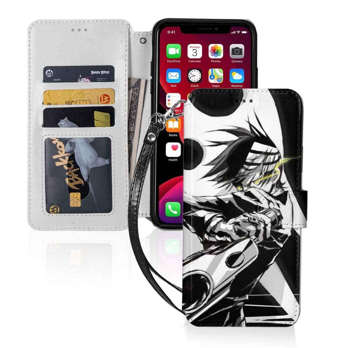 Soul Eater Anime iPhone 11 Pro Case - Slim Wallet Card Holder with Lanyard - Perfect for Anime Fans, Daily Use & Travel Protection
