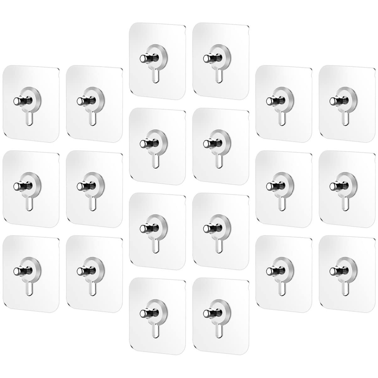 Baluue 40-Pack Transparent Adhesive Wall Hooks - No Screw, No Trace Picture Hanging Hooks for Kitchen, Bathroom & Home Organization - Strong Sticker Hangers for Photos, Decor, Towels & Utensils