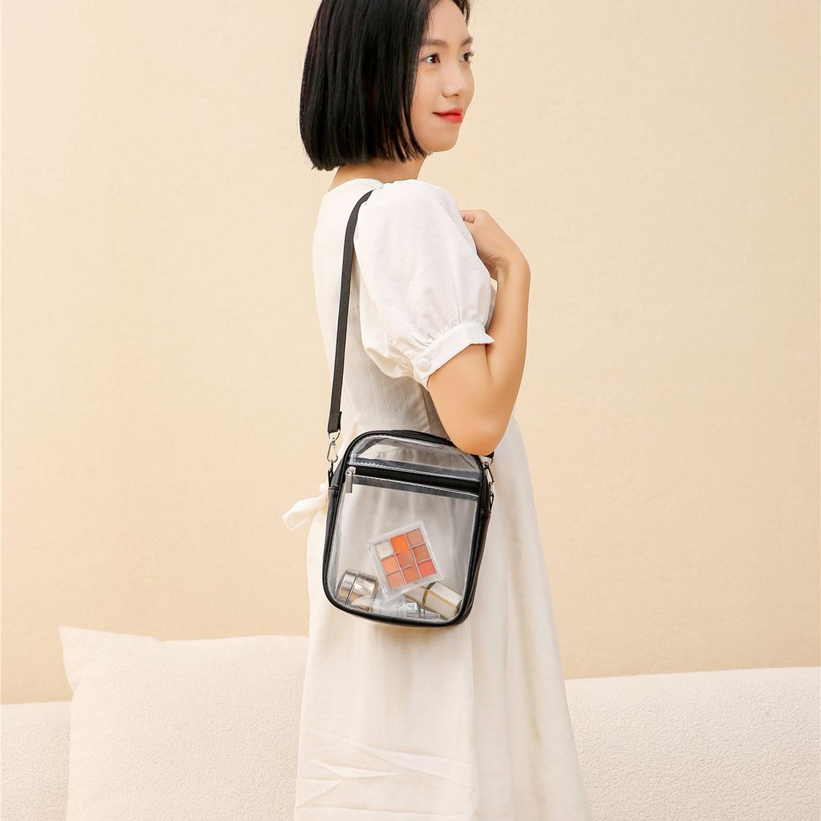 Clear Stadium Purse - Small Transparent Shoulder Bag for Women & Girls with Removable Strap | Perfect for Concerts, Sports Games & Events