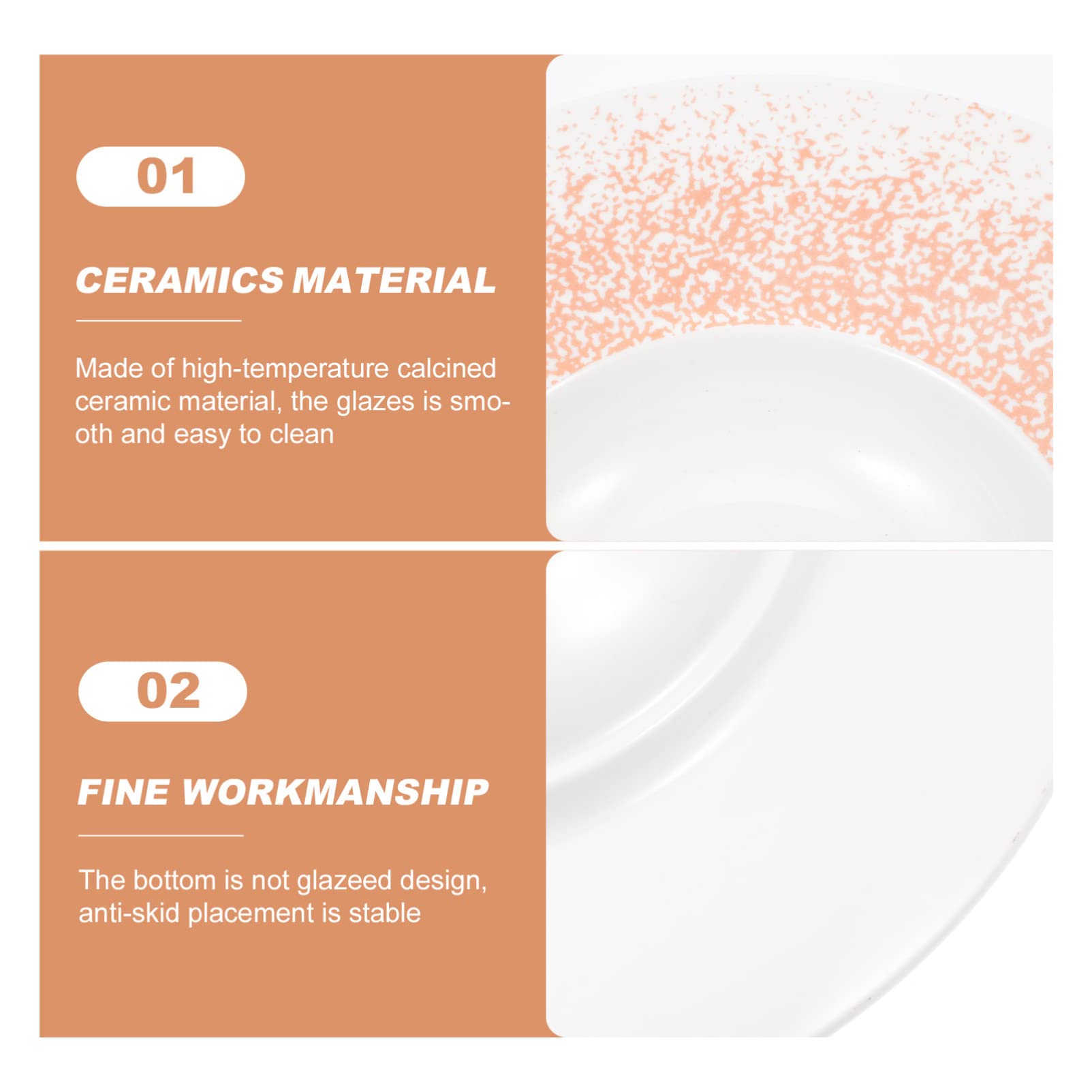Premium Hemoton Porcelain Salad Plate Set - 1-Piece Rimmed Serving Bowl, Shallow Dish for Party Snacks, Candy & Appetizers | Elegant Ceramic Round Platter for Dining, Entertaining & Home Decor