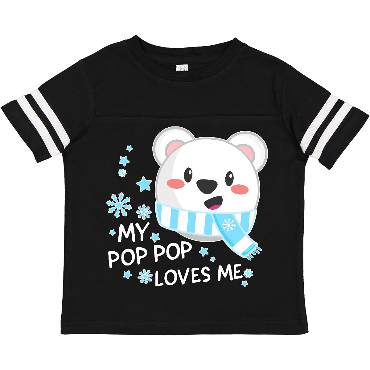 Inktastic My Pop Pop Loves Me Polar Bear Graphic Toddler T-Shirt - Cute Casual Outfit for Grandkids & Family Photos