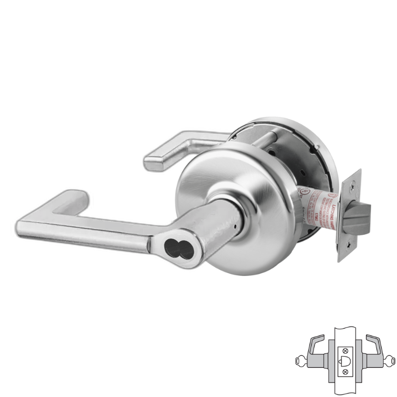 Corbin Russwin CLX3332 124D Commercial Grade Cylindrical Door Lock - Institutional Function, Decorative Lever Handle, Multiple Key Core Options - Ideal for Schools, Hospitals & Office Buildings