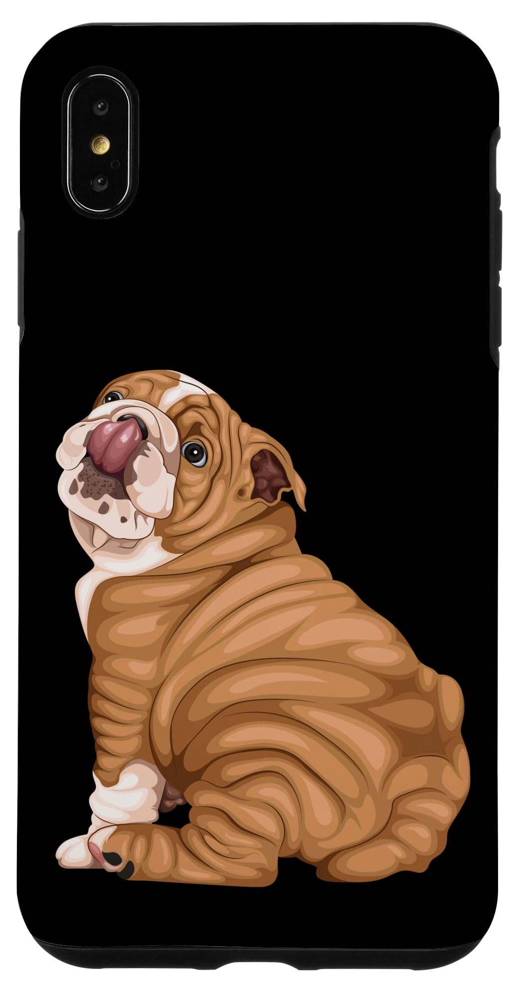 Funny English Bulldog iPhone XS Max Case - Cute Puppy Design Protective Phone Cover for Men & Women - Perfect for Daily Use, Work, and Travel