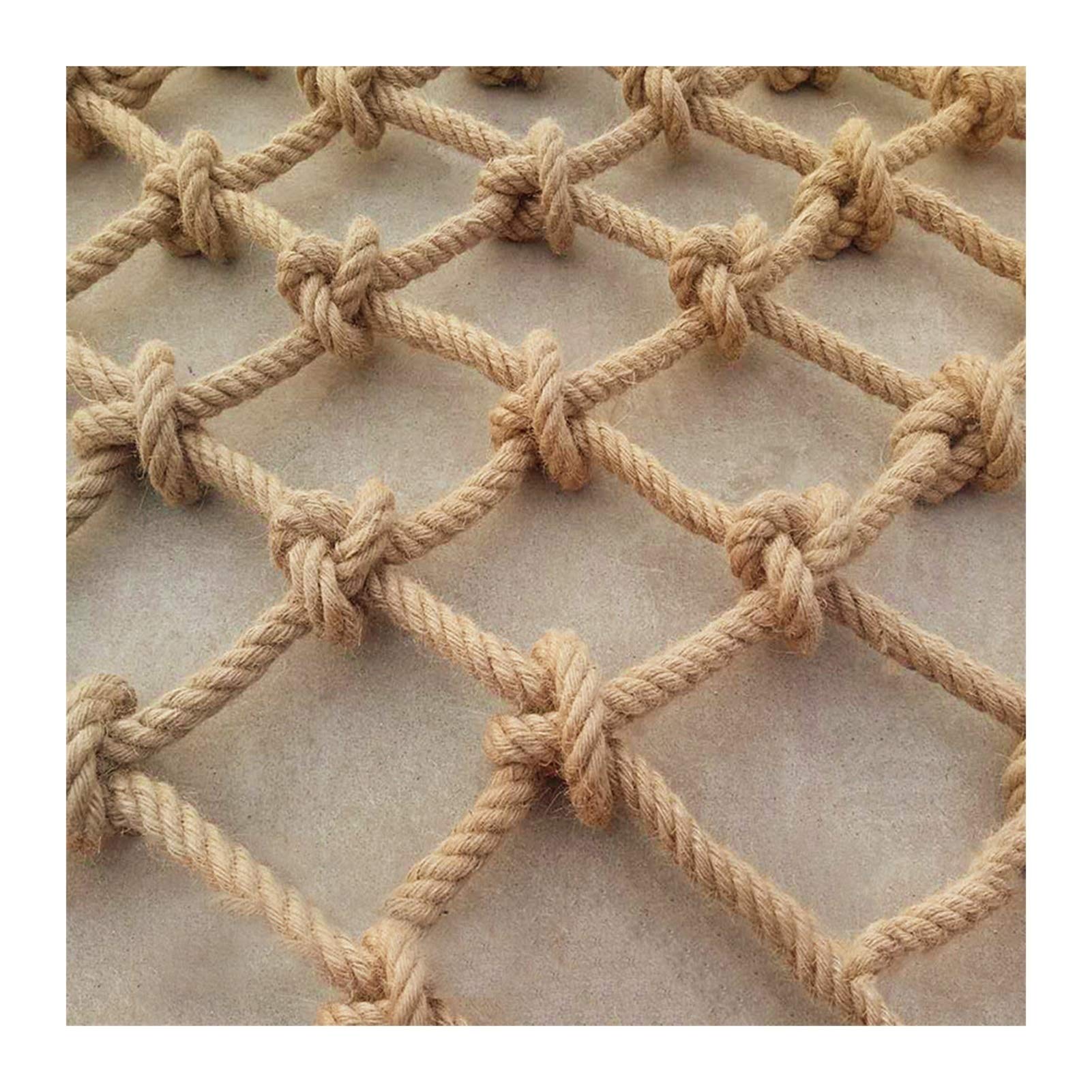 MAHFEI Heavy Duty Hemp Rope Safety Net - Kids Playground Climbing Net, Child Safety Fence, Cargo Net & Swing Set Accessory for Outdoor Hammock, Ceiling Decor - Perfect for Backyard, Park, and Indoor Play Areas