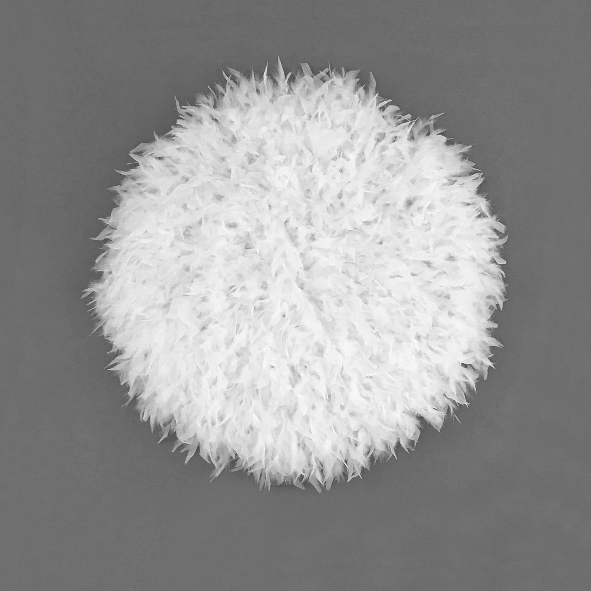 Handmade Black Juju Hat Wall Decor | Boho Feather Wall Hanging | Round Natural Feather Home Decoration for Living Room, Bedroom & Wedding