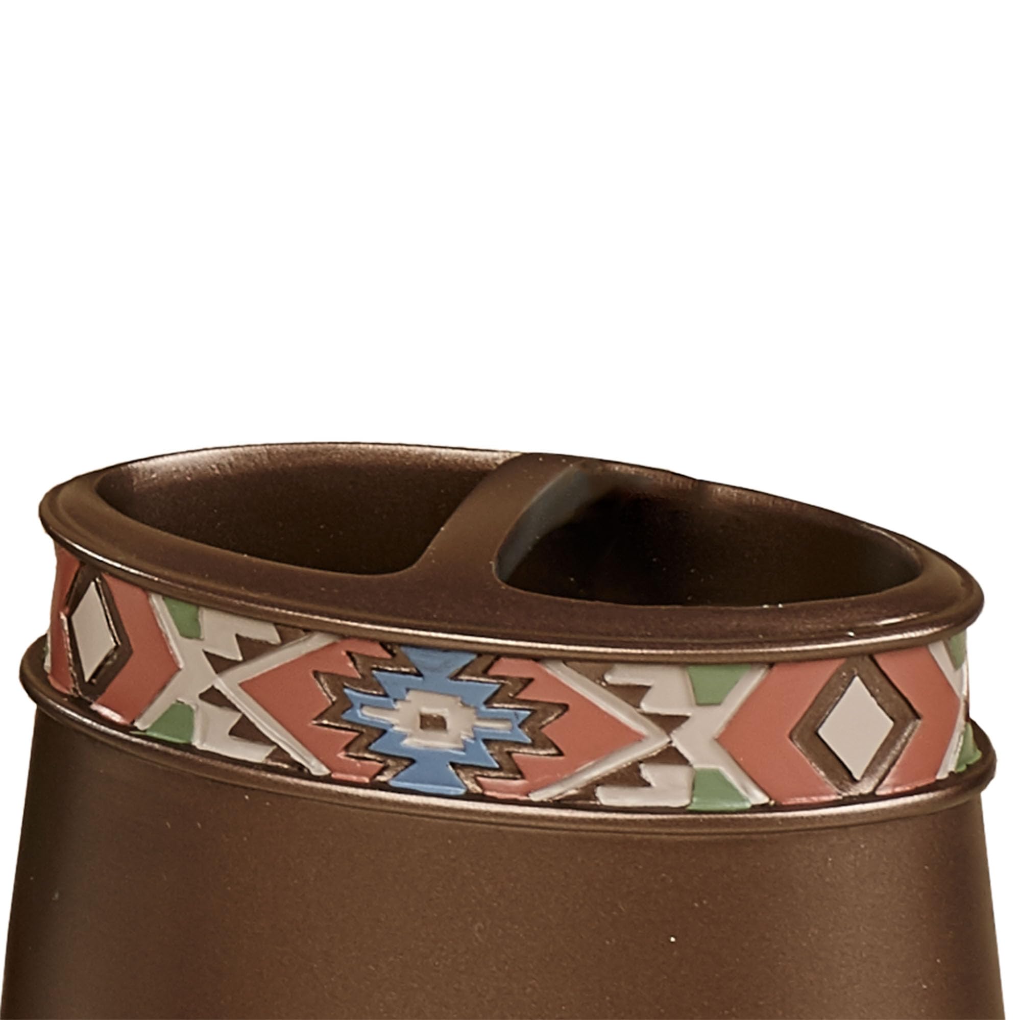 Valley View Southwest Embossed Toothbrush Holder - Multi Warm Bathroom Organizer for Toothbrushes, Perfect for Modern Homes & Spa-Like Bathrooms