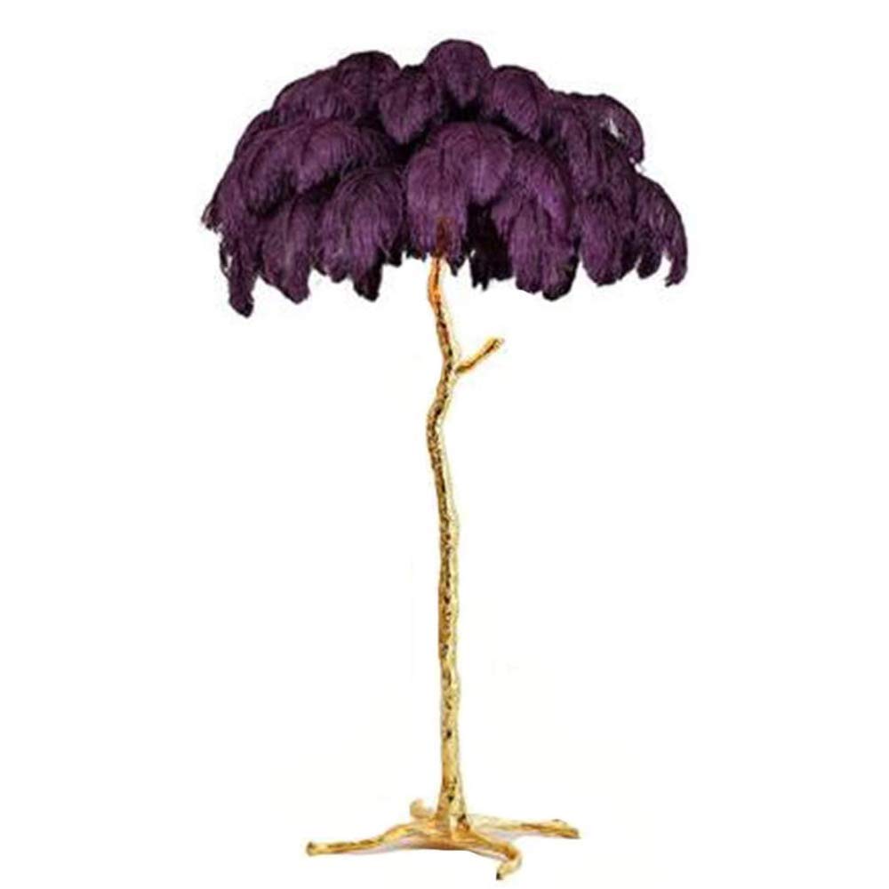 FACAIA Modern Chic Real Ostrich Feather Floor Lamp - Elegant Tree Branch Design, High Quality Stand Light for Living Room & Bedroom, 120x200cm - Perfect for Cozy Reading Nooks & Luxury Home Decor