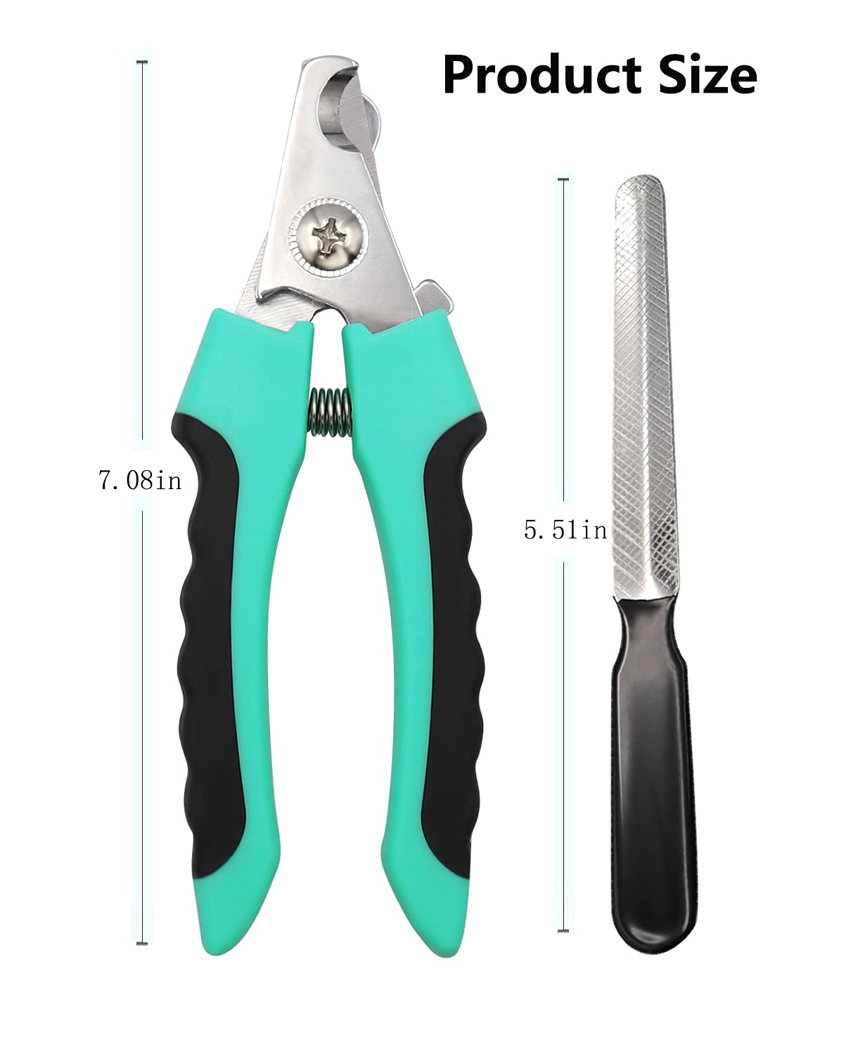 Self Cleaning Slicker Brush for Dogs & Cats - Pet Grooming Brush with Stainless Steel Teeth, Nail Clippers & Trimmer Set with Safety Guard & Free Nail File (Blue) - Perfect for Shedding Control & At-Home Pet Care