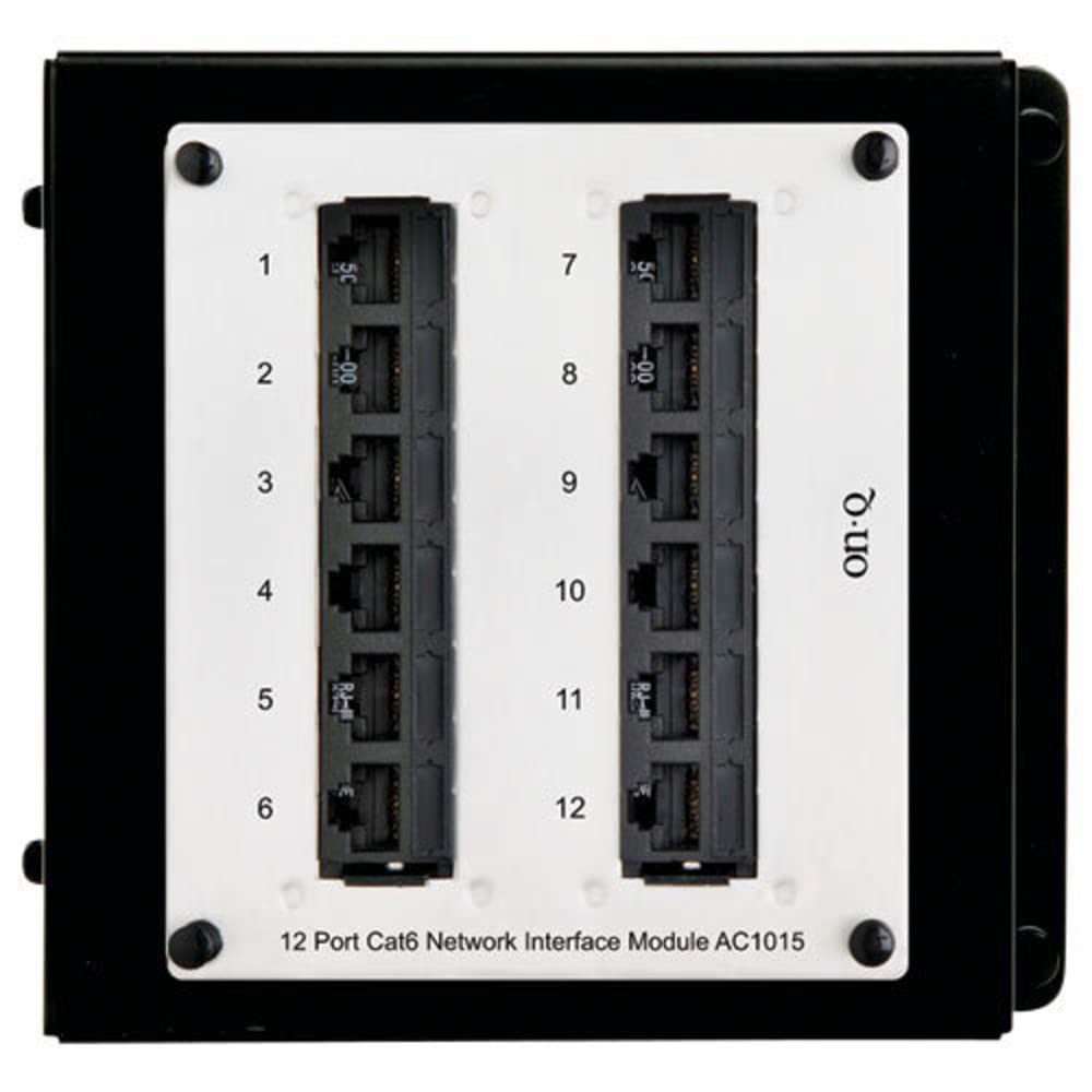 Legrand OnQ Wireless Modem Network Interface Module - 12 Port Cat6 Ethernet Switch Panel for Home Networking (AC1015) | Ideal for Smart Home Setup, Office Network Expansion & Home Theater Wiring