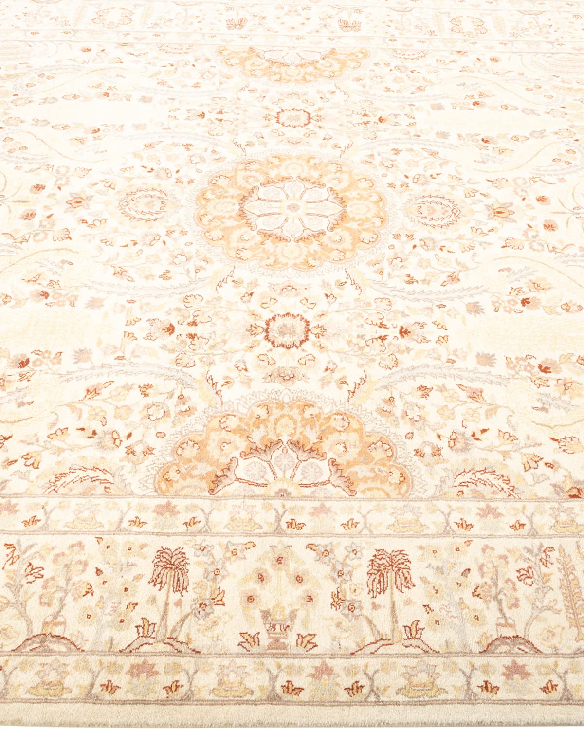 Handmade Wool Traditional Tribal Mogul Ivory 6x9 Area Rug - Solo Rugs One of a Kind Hand Knotted - Perfect for Living Room, Bedroom & Home Decor