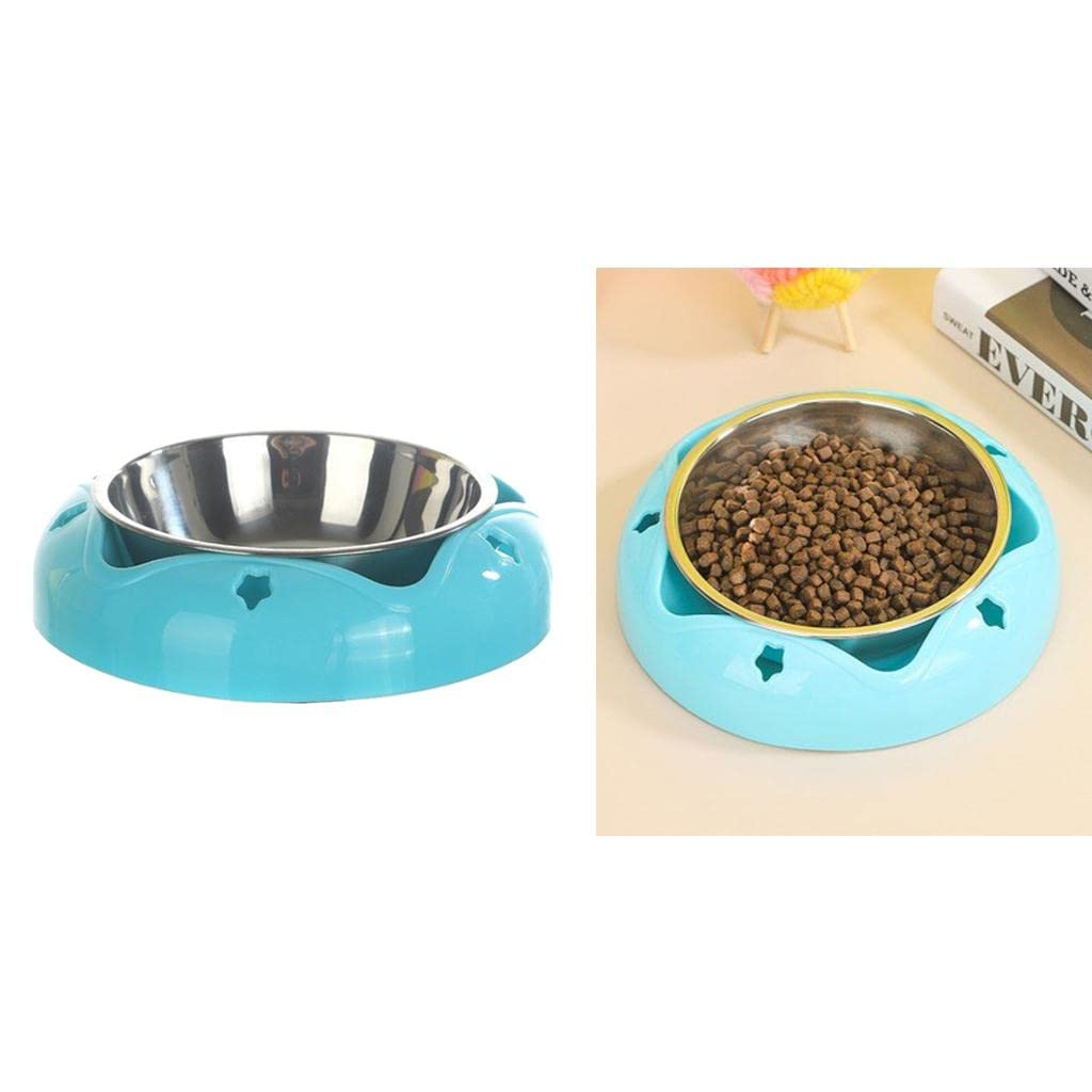Stainless Steel Pet Bowl for Dogs & Cats - Lyla Travel Food Dish, Non-Slip & Durable, Blue - Perfect for Home, Outdoor, Camping & Travel Use