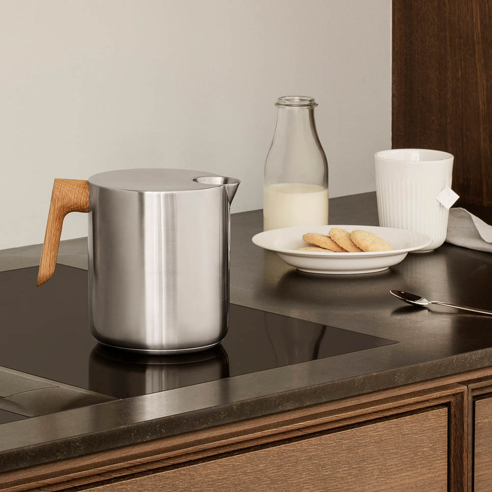 EVA SOLO Nordic Kitchen 1L Stainless Steel Induction Kettle - Perfect for Modern Kitchens, Tea & Coffee Brewing, Home & Office Use