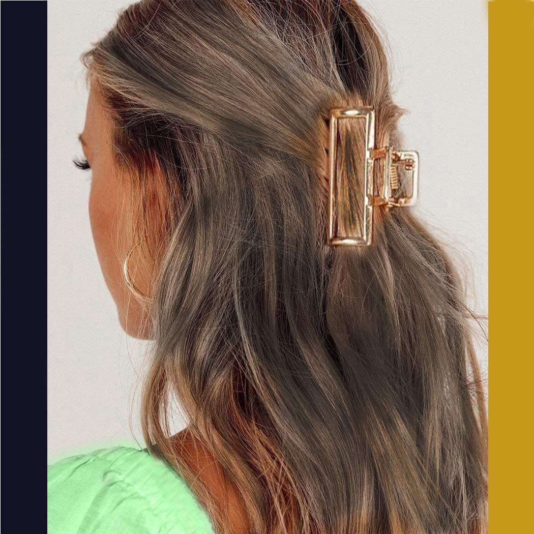 THE MARKETVILLA Large Hair Claw Clips for Women - Pack of 4, Metal Hair Clips for Thick Hair, Stylish Hair Accessories for Women | Perfect for Updos, Ponytails & Everyday Hairstyles