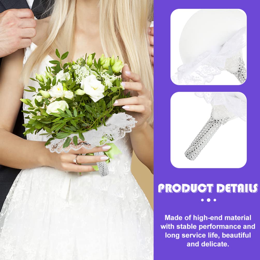 2pcs Bouquet Holder for Bridal Flowers - Wedding Bouquet Holder with Floral Foam - Handheld Flower Decoration for Artificial & Fresh Flowers - Perfect for Weddings, Bridal Showers & DIY Floral Arrangements