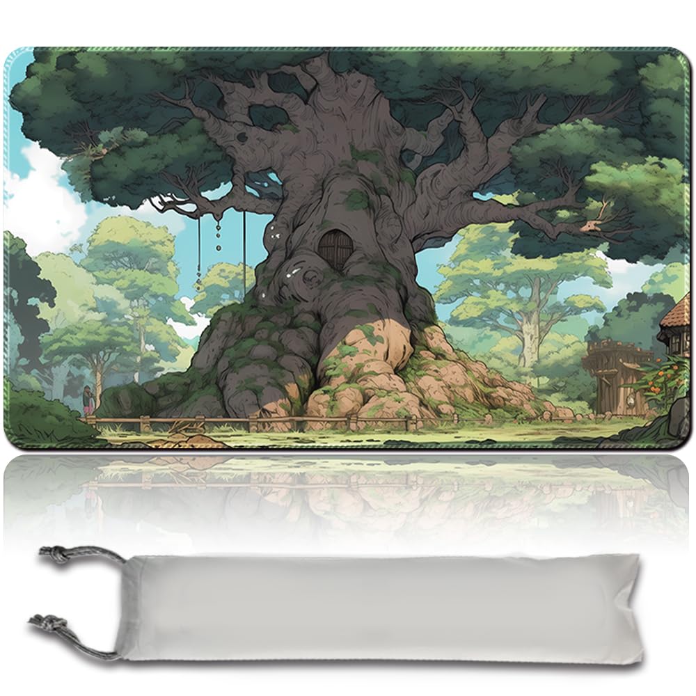 Premium MTG Playmat with Zones - Angel of Flight Alabaster Design | Non-Slip Rubber Surface & Stitched Edges | Includes Free Waterproof Storage Bag | Perfect for Magic: The Gathering, Yu-Gi-Oh, and Card Game Tournaments