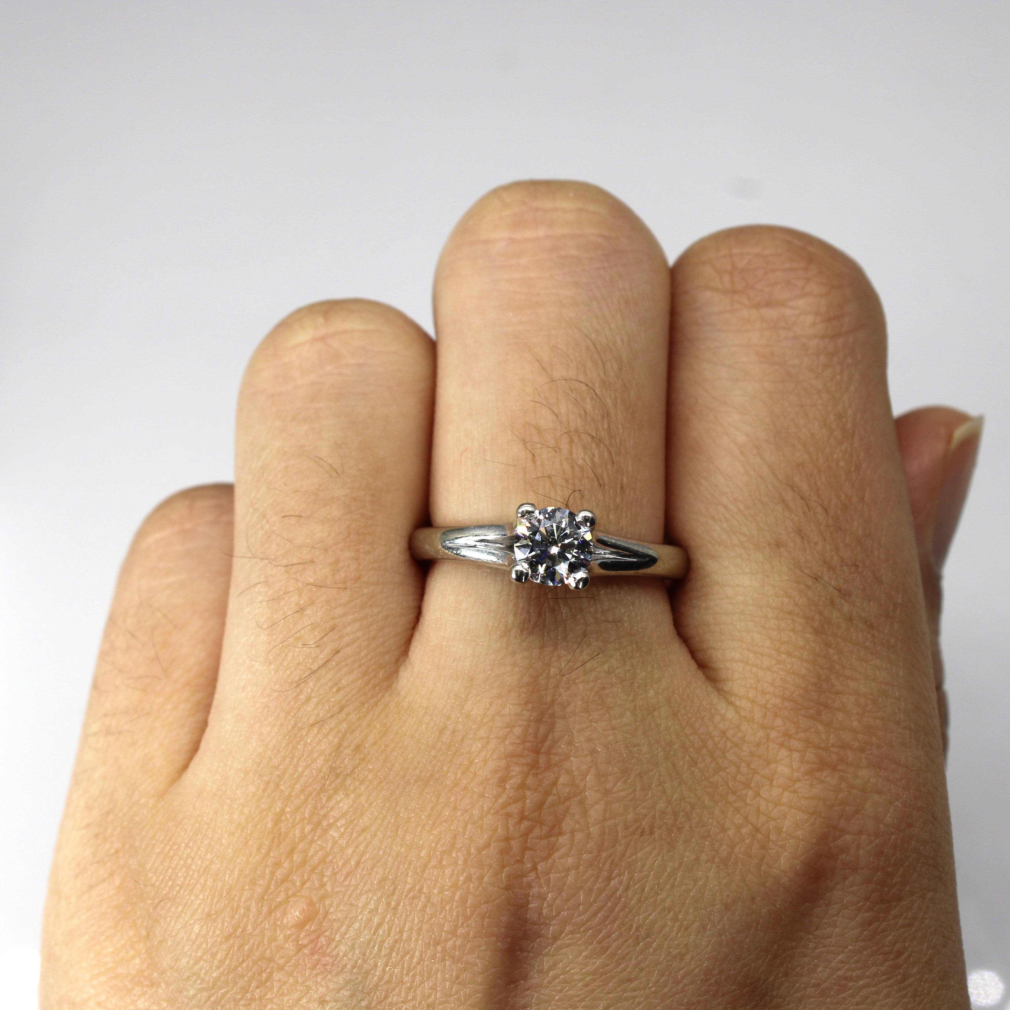 Exquisite 0.74ctw Canadian Diamond Cathedral Engagement Ring - SI1 Clarity, Size 7.5 - Perfect for Proposals, Anniversaries & Romantic Occasions