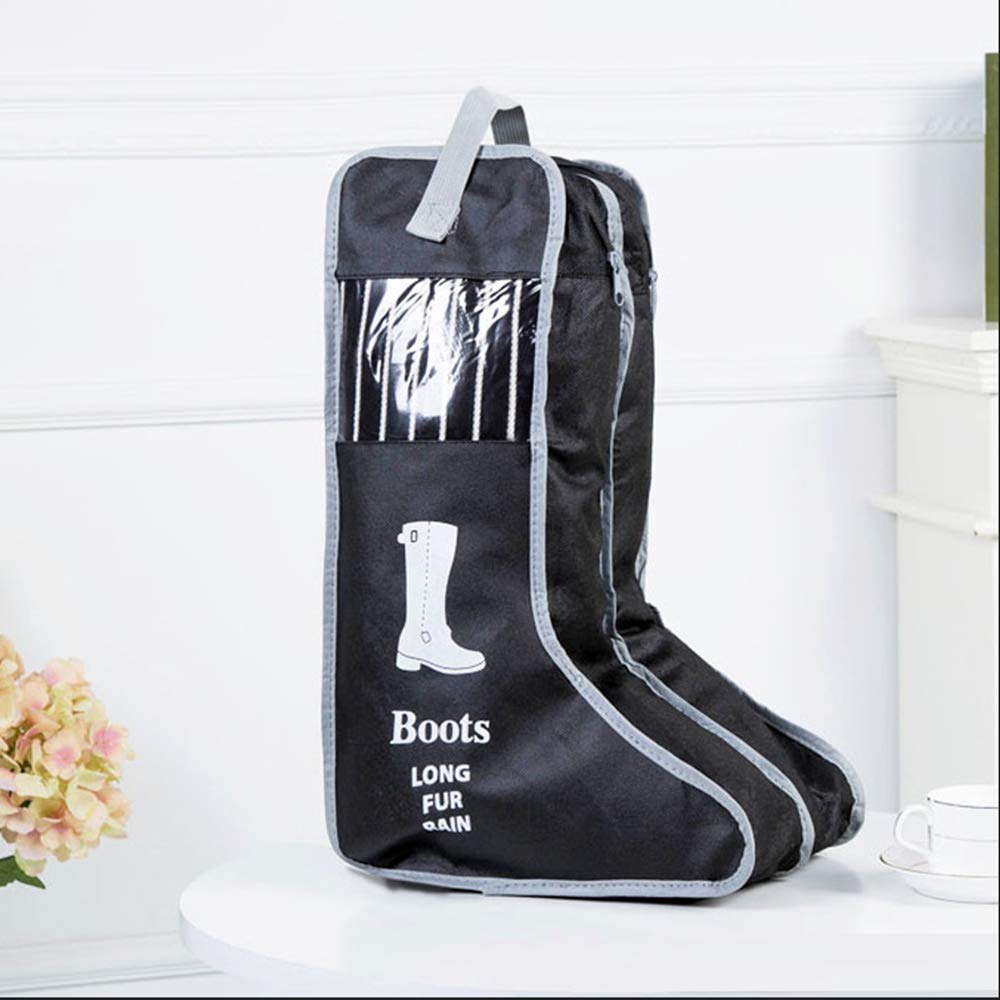 2-Pack Portable Tall Boot Storage Bags - Waterproof Boot Protectors & Organizers for Women & Men (Black) | Perfect for Travel, Closet Organization & Seasonal Boot Storage