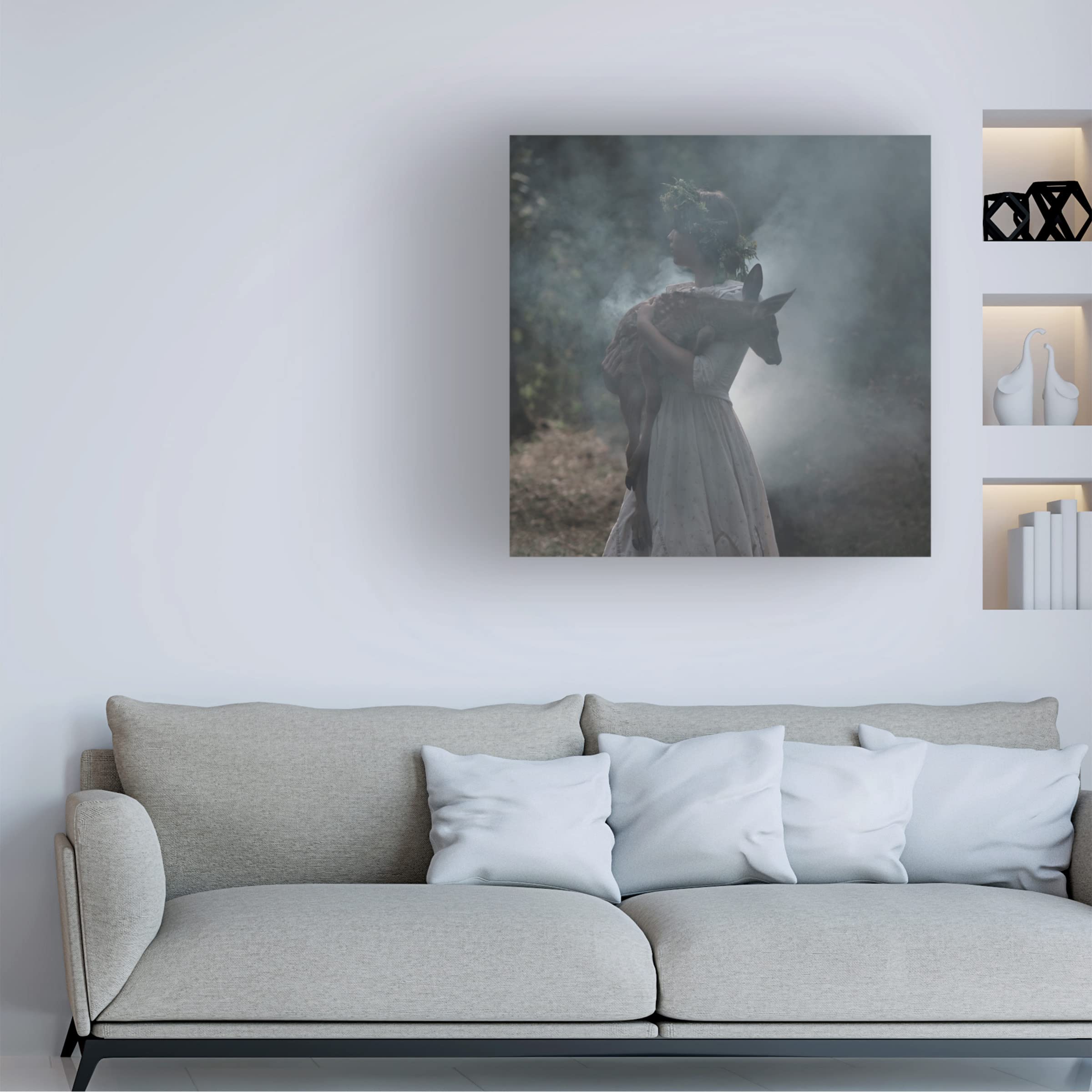 Trademark Fine Art 'Doe' Canvas Wall Art by Olga Barantseva - Elegant Deer Painting for Living Room, Bedroom & Office Decor
