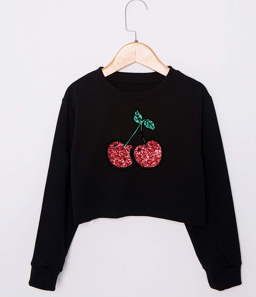G-Amber Girls Crop Top Sweatshirt - Cute Long Sleeve Printed Pullover Shirt for Kids | Trendy Fashion Outfit for School, Playdates & Casual Wear