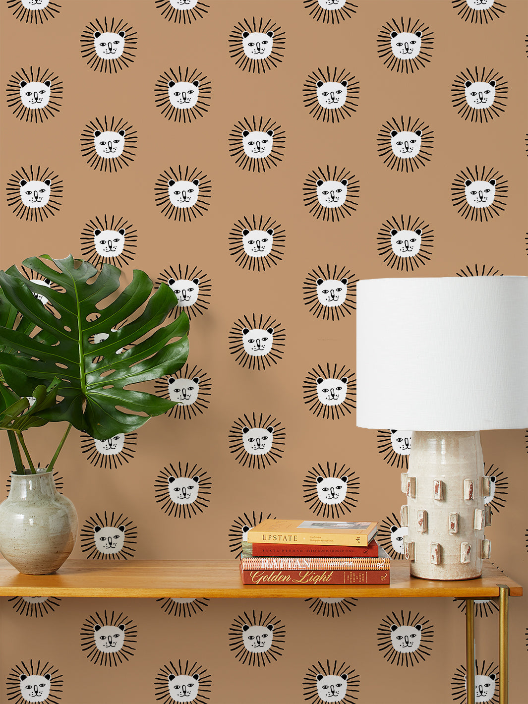 Lion's Mane Mushroom Wallpaper - Brown Botanical Peel & Stick Wallpaper for Home Decor | Perfect for Living Room, Bedroom, and Office Spaces