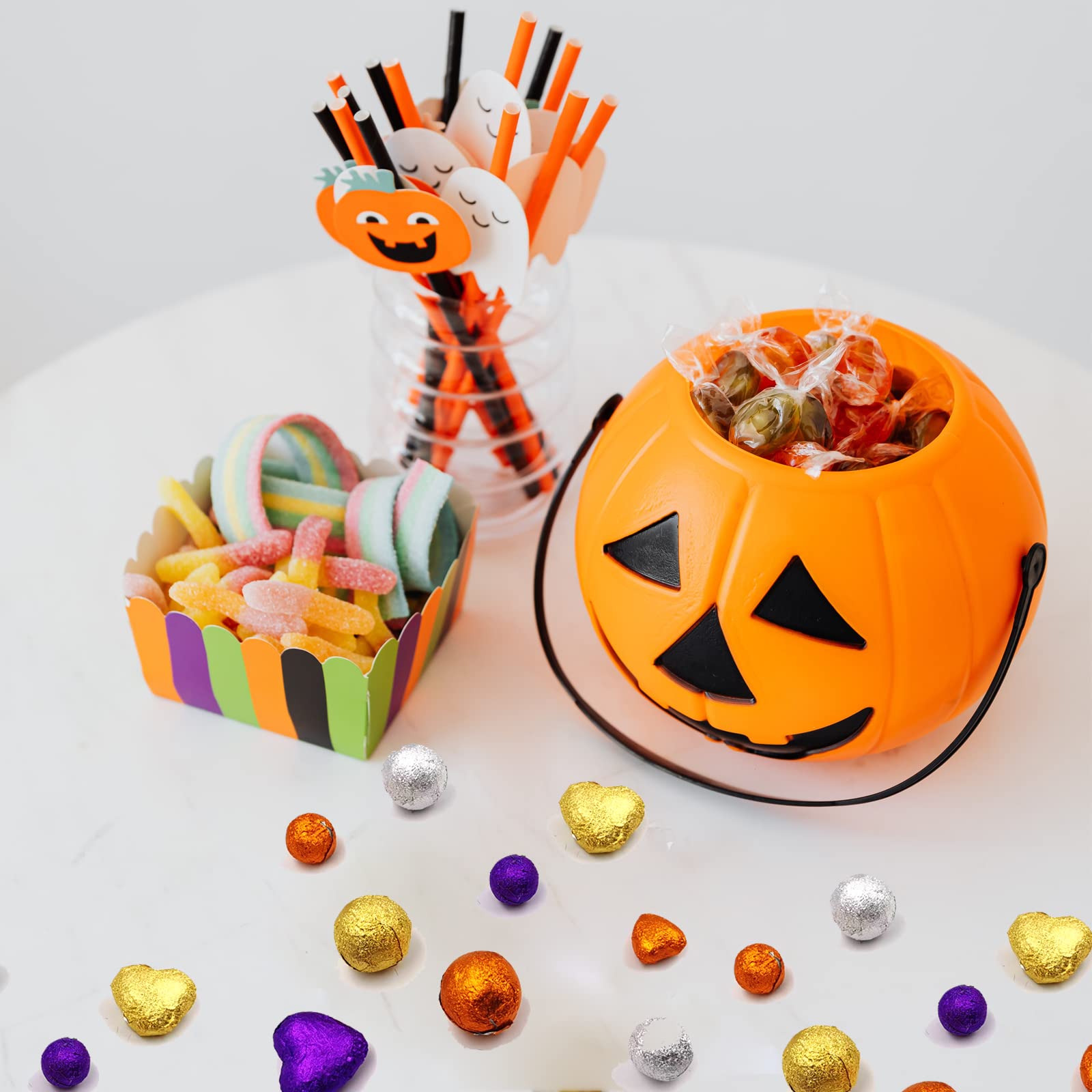SNAIL GARDEN 800Pcs 4x4 Inch Food Grade Aluminum Foil Candy Wrappers for Chocolates - Includes 10 Candy Bags & 10 Metallic Twist Ties - 8 Colorful Foil Sheets for Christmas DIY, Homemade Candy Making, Party Favors, and Gift Packaging