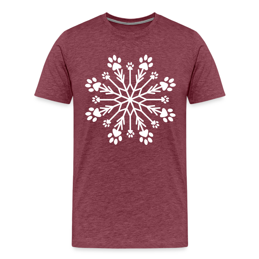 Premium Paw Snowflake Graphic T-Shirt for Men & Women - Soft Cotton Casual Tee for Winter Holidays, Christmas, and Pet Lovers