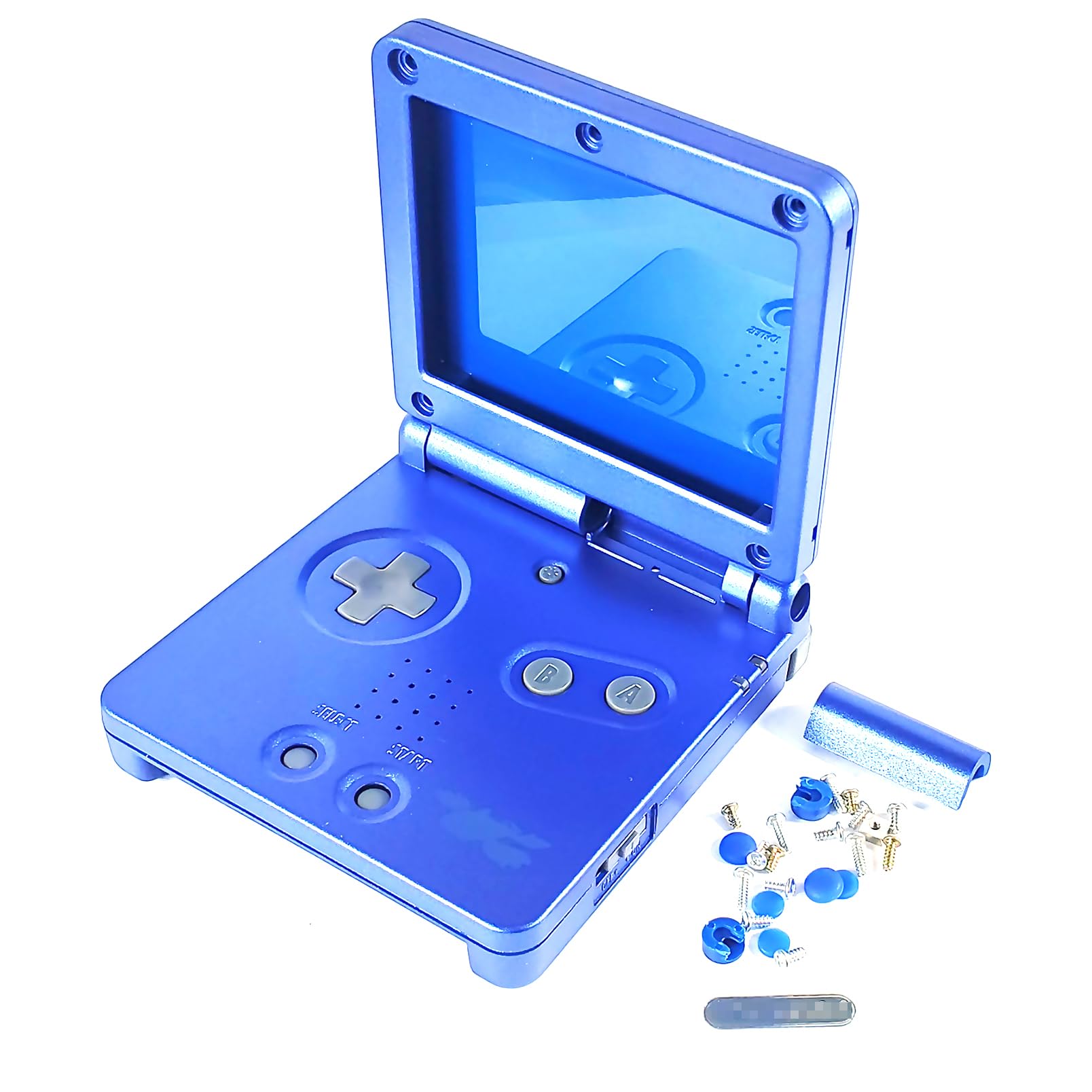 Replacement DIY Shell Case for Gameboy Advance GBA SP Console - Kyogre Edition with Buttons, Screws, Stickers & Hole Plugs | External Protective Cover for Gaming & Collectors