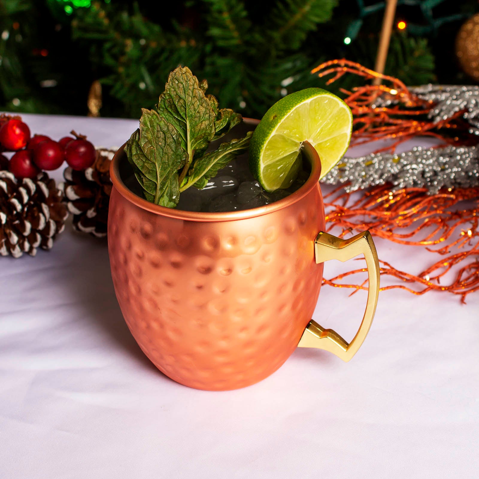 BarConic® Hammered Copper Moscow Mule Mug - 18oz Copper Plated Cocktail Cup for Gin, Vodka & Whiskey - Perfect for Parties, Weddings & Home Bars
