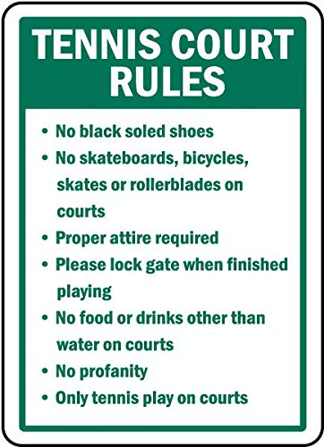 Vinyl Stickers Bundle - 6 Pack Safety & Warning Signs, Warehouse & Tennis Court Rules Stickers (13