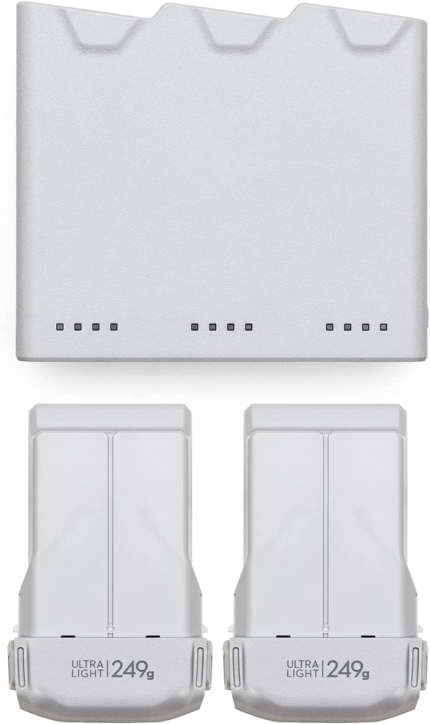 Original DJI Mini 3/Mini 3 Pro 2-Pack Battery Bundle with Charging Hub | Genuine DJI Parts | Extended Flight Time for Aerial Photography & Travel Vlogging