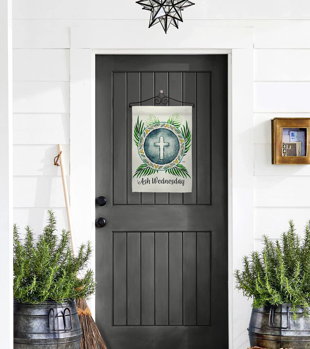 Breeze Decor Holy Ash Wednesday Garden Flag Set - Double-Sided Religious Wall Hanger with Dove Design for Easter, Christian Faith & Home Decoration - Made in USA | Perfect for Yard, Porch & Church Celebrations