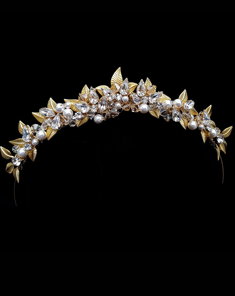 Elegant Rose Gold Leaf Bridal Headpiece - 'Amara' Wedding Crown by Kezani | Perfect for Brides, Race Day Events & Special Occasions