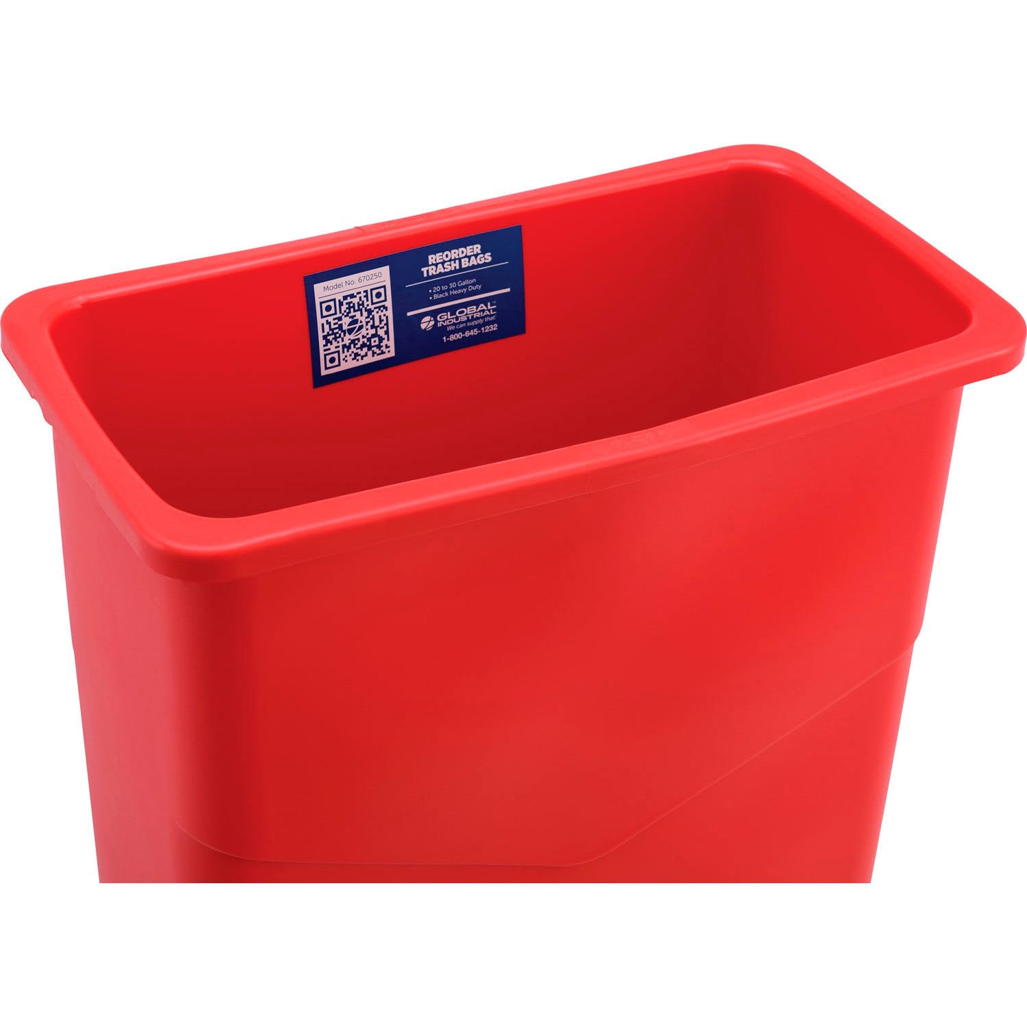 23 Gallon Slim Trash Can for Office & Home - Space Saving Red Waste Bin with Lid - Perfect for Kitchen, Bathroom, Garage & Commercial Use