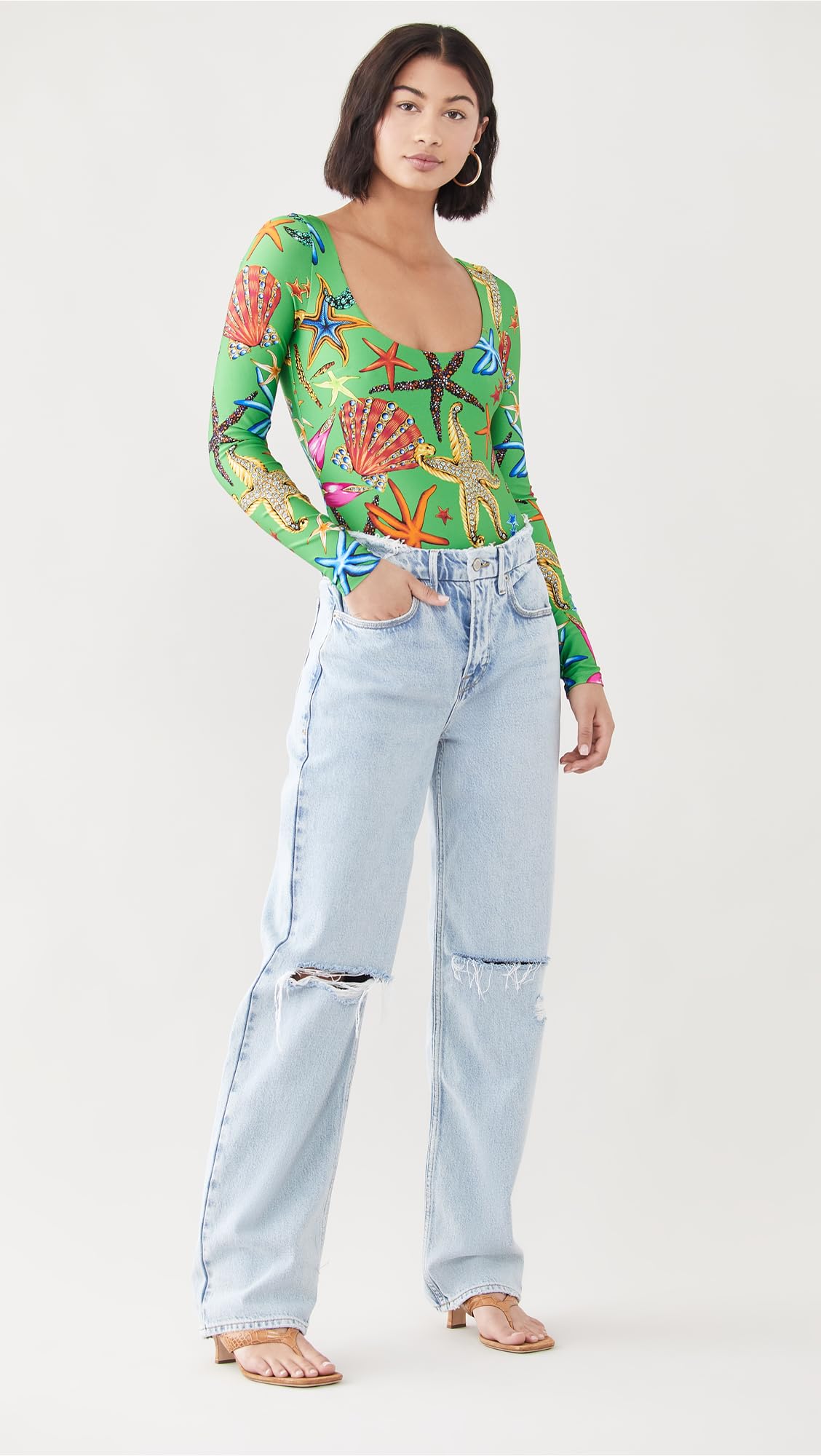 Good American Women's Good 90's High Waist Straight Leg Jeans - Vintage Denim for Casual Wear, Date Night & Everyday Outfits