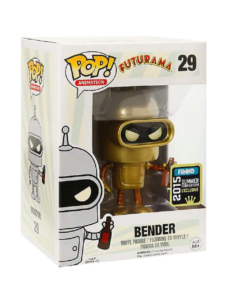 Exclusive Funko Pop Vinyl Futurama Bender Action Figure - 2015 Summer Convention Limited Edition Collectible for Sci-Fi Fans & TV Show Merchandise Lovers | Perfect for Display, Gifts, and Pop Culture Collections