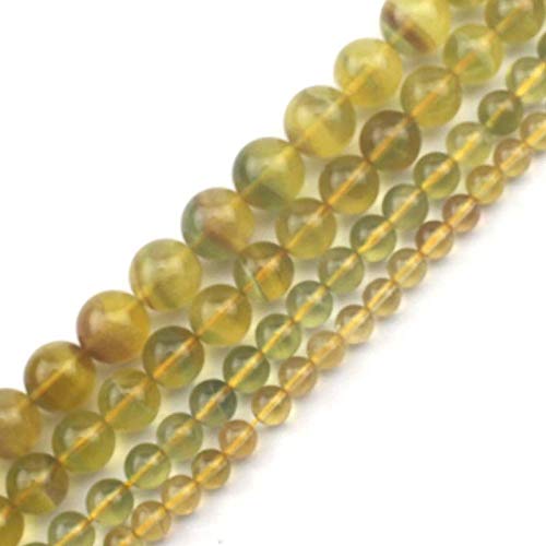 Natural Yellow Fluorite Beads 6mm 8mm 10mm - Genuine Stone Beads for Jewelry Making, DIY Crafts (15