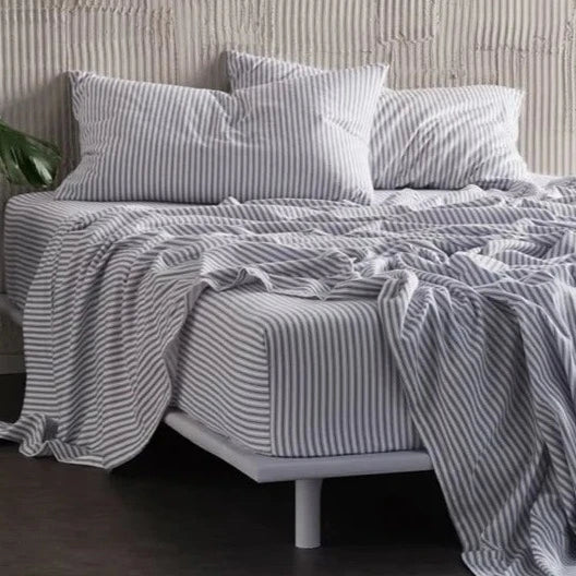 Premium Alfred Blue Flannel Sheet Set - Super Soft & Cozy 4-Piece Bedding by LINEN HOUSE for Winter Warmth & Comfort