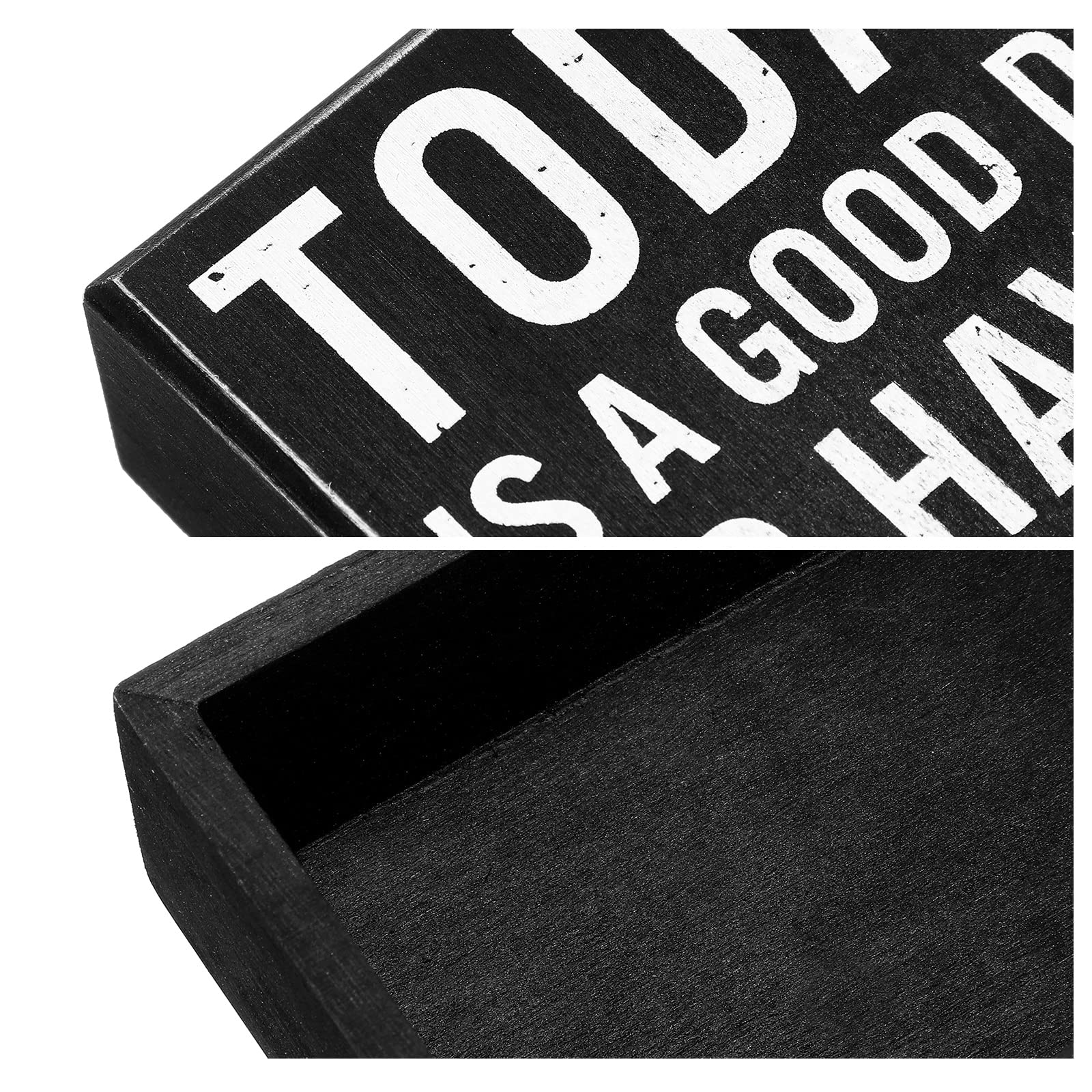 Today Is a Good Day to Have a Good Day - Motivational Wooden Office Desk Sign - Funny Farmhouse Decor - Inspirational Gift for Women - Black Backing - Perfect for Home Office, Shelf & Workspace Decor