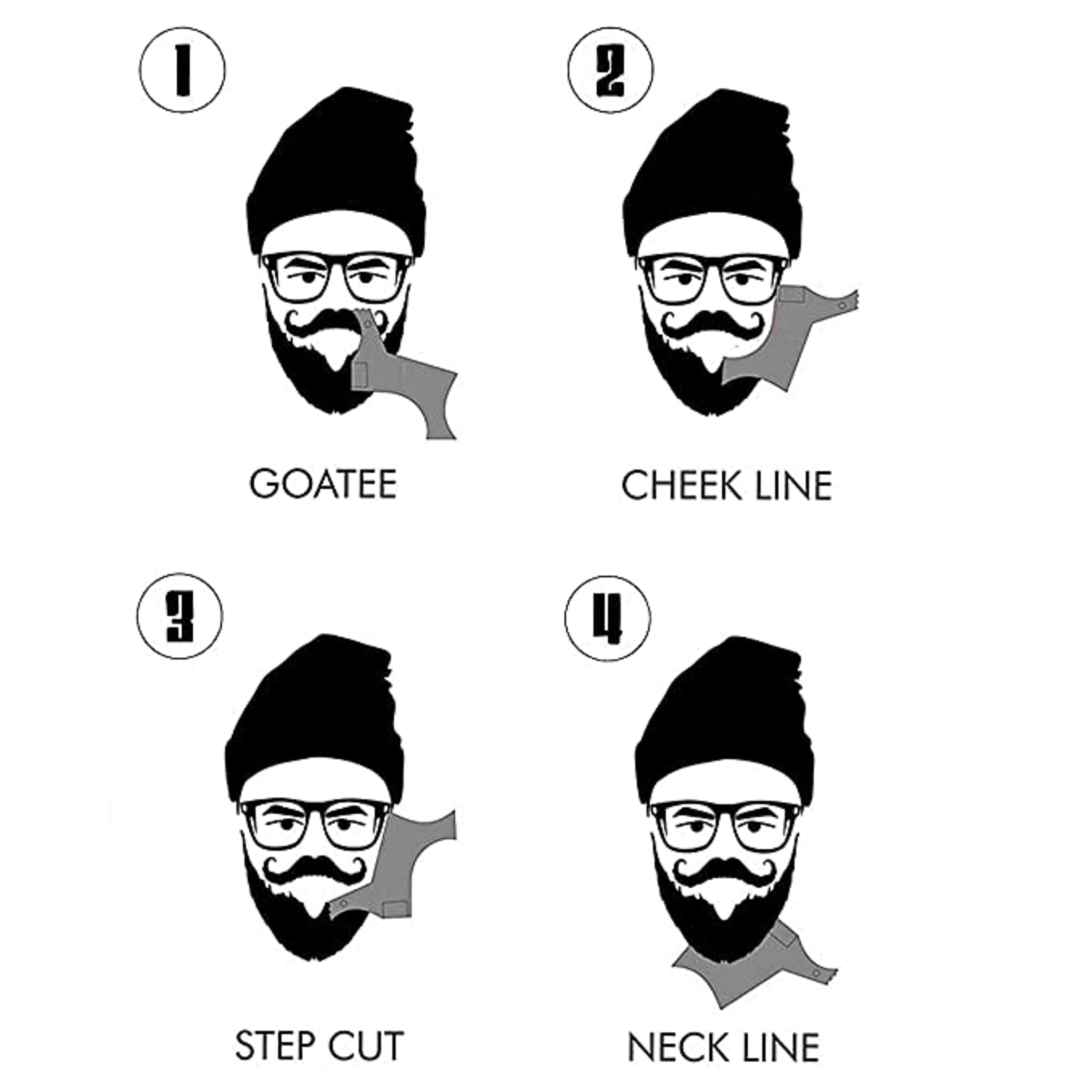 Professional Beard Shaper & Comb Kit for Men - 2-in-1 Grooming Tool for Precise Beard Styling at Home & Salon (Black) | Perfect for Daily Trimming, Shaping & Maintaining Facial Hair