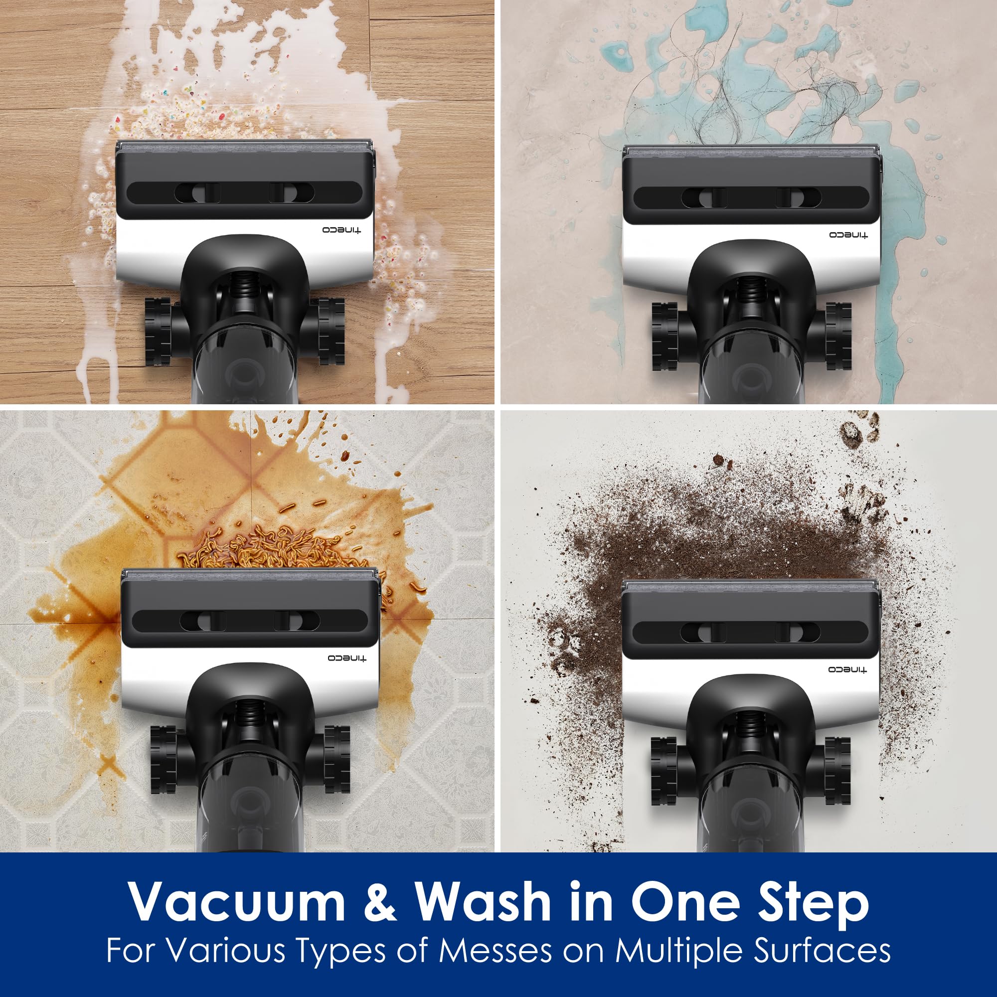Tineco Floor ONE Switch S7 Cordless Wet Dry Vacuum Cleaner - Smart Multi-Function Floor Washer with Self-Cleaning, 65Min Runtime & ZeroTangle Brush for Whole-House Cleaning - Perfect for Hardwood Floors, Tile & Pet Hair Removal